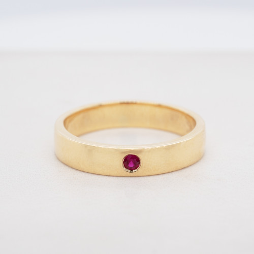 Yellow Rubover Ruby Ring