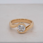 Crossover Diamond Solitaire Ring