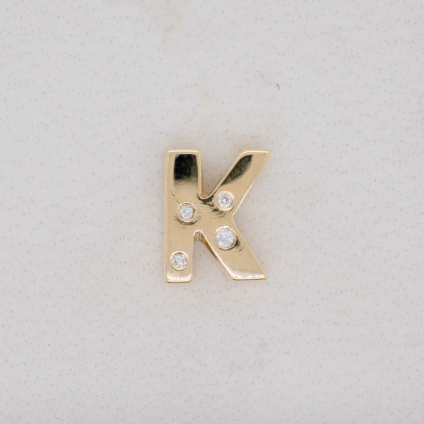 K Initial Gold Pendant