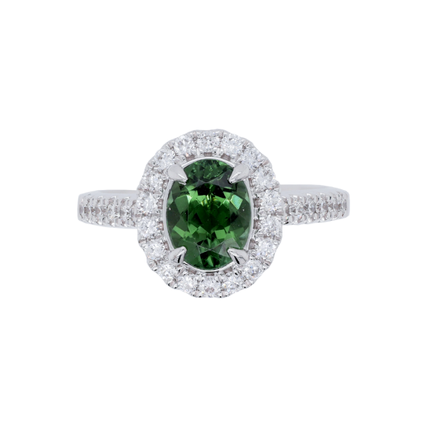 Green Tourmaline Diamond Halo Dress Ring Top 1083x1083