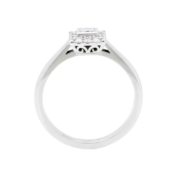 Princess Cut Diamond Halo Ring Front 1083x1083