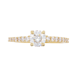 Round Brilliant Cut Diamond Claw Set Shoulders Yellow Gold Ring Top 1083x1083