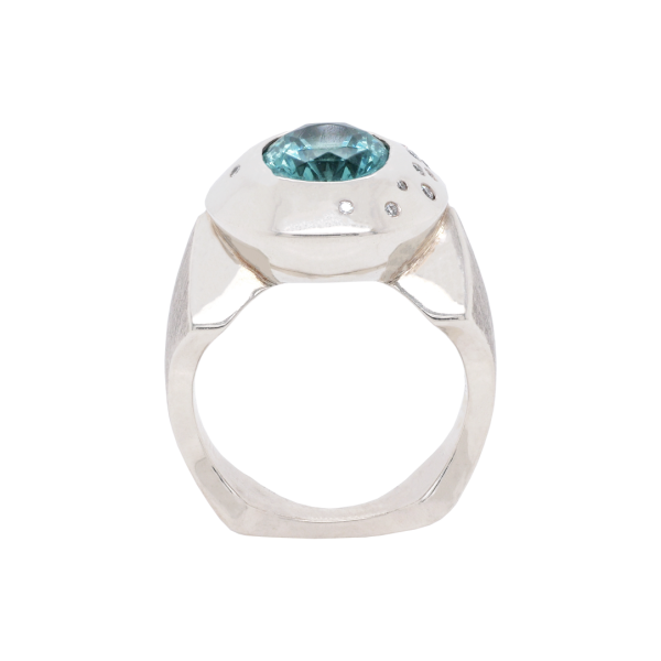 Apatite Diamond Dress Ring White Gold Ring Front 1083x1083
