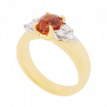 Spessatite Garnet and Diamond Accented Ring
