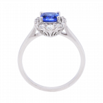 040408 Tanzanite Cushion Diamond Halo Ring Front 1080x1080 copy