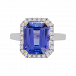 040430 Em Cut Tanzanite Diamond Halo Ring Top 1080x1080 copy