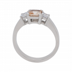 040434 Peach Sapphire Diamond Three Stone Ring Front 1080x1080 copy