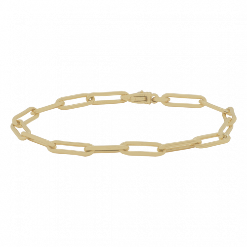 Gold Small Paperlink Chain Bracelet