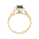 040391 Cushion Green Tourmaline Diamond Halo Ring Front 1080x1080