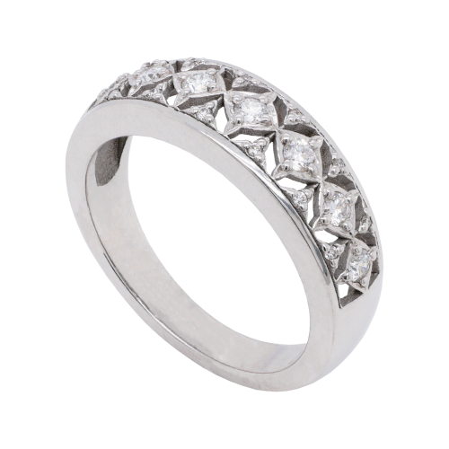 Lattice Pattern Diamond Ring