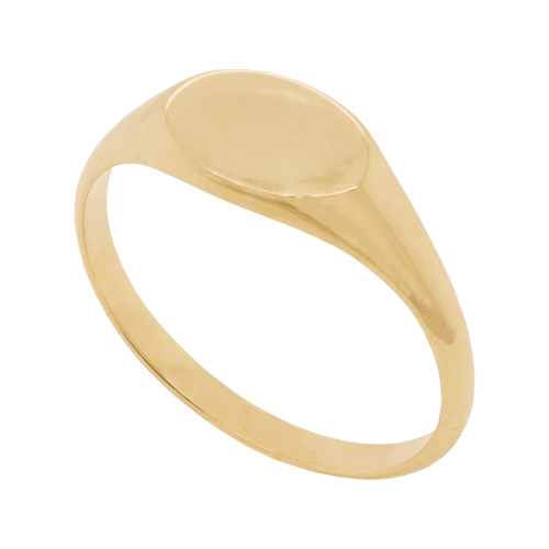 Dainty Gold Oval Signet Ring