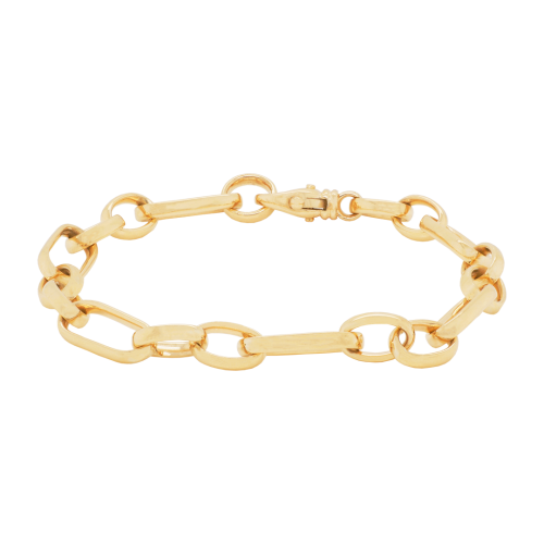 Gold Figaro Paperlink Chain Bracelet