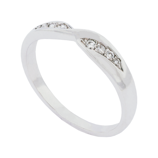 Diamond Crossover Wedding Ring