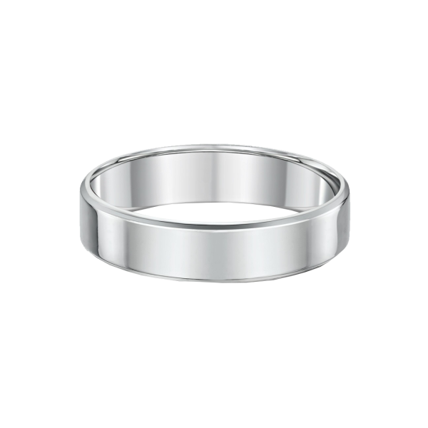 Classic Flat Bevel 5mm Wide Men's Wedding Ring