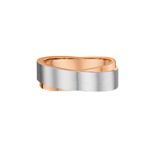 Two Tone Crossover Wedding Ring