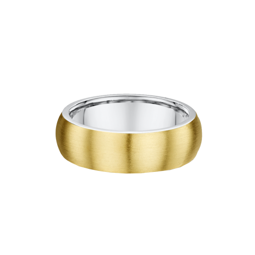Two Tone Rounded Profile Men's Wedding Ring