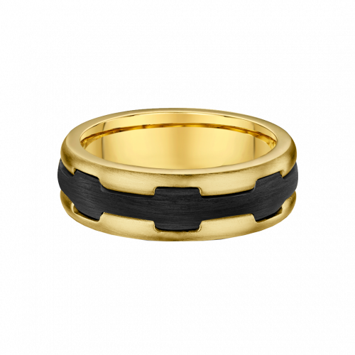 Carbon Fibre Square Pattern Wedding Ring