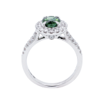 Green Tourmaline Diamond Halo Dress Ring Front 1083x1083