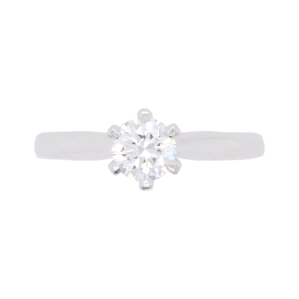 Round Brilliant 6 Claw Diamond Solitaire Ring Top 1083x1083
