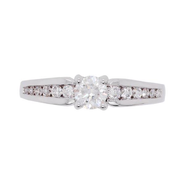 Brilliant Cut Diamond Channel Set Band Engagement Ring top 1083x1083