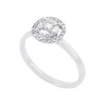 Delicate Diamond Cluster Halo Ring