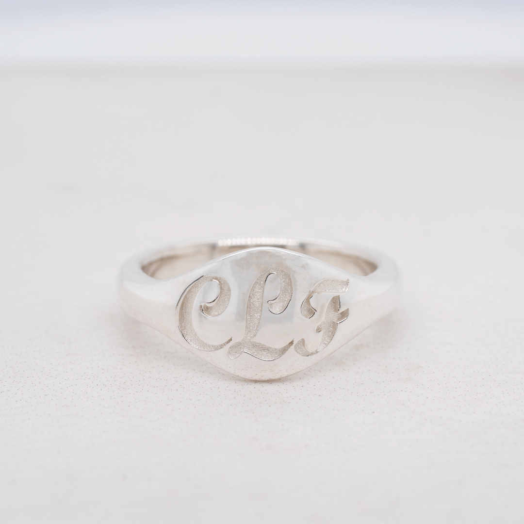 Sterling Silver Engraved Monogram Signet Ring » Dalgleish Diamonds