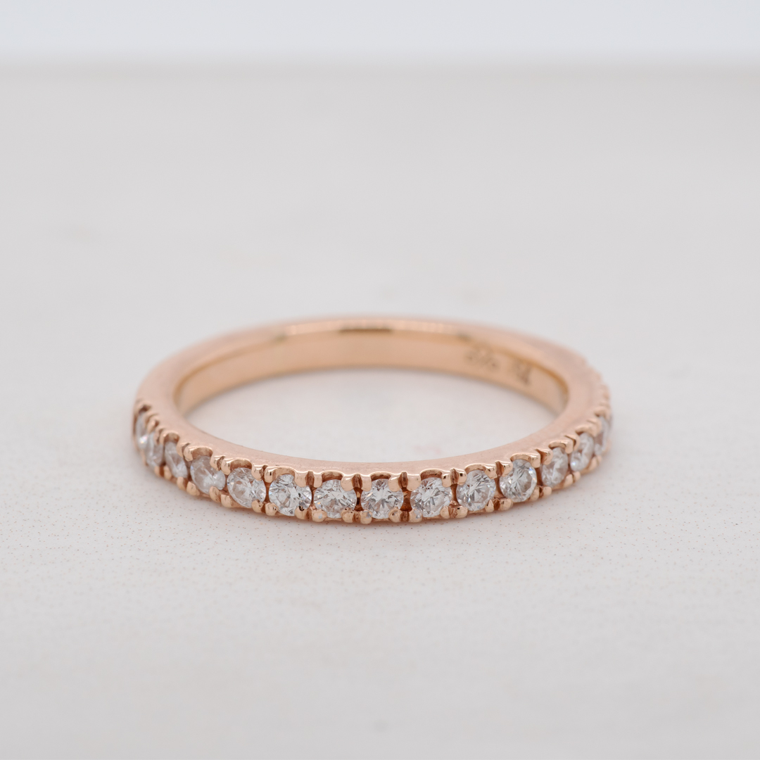 Rose Gold Scallop Set Diamond Wedding Ring » Dalgleish Diamonds