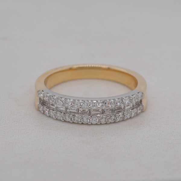 Baguette Channel and Brilliant Diamond Ring