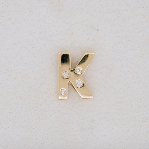 K Initial Gold Pendant