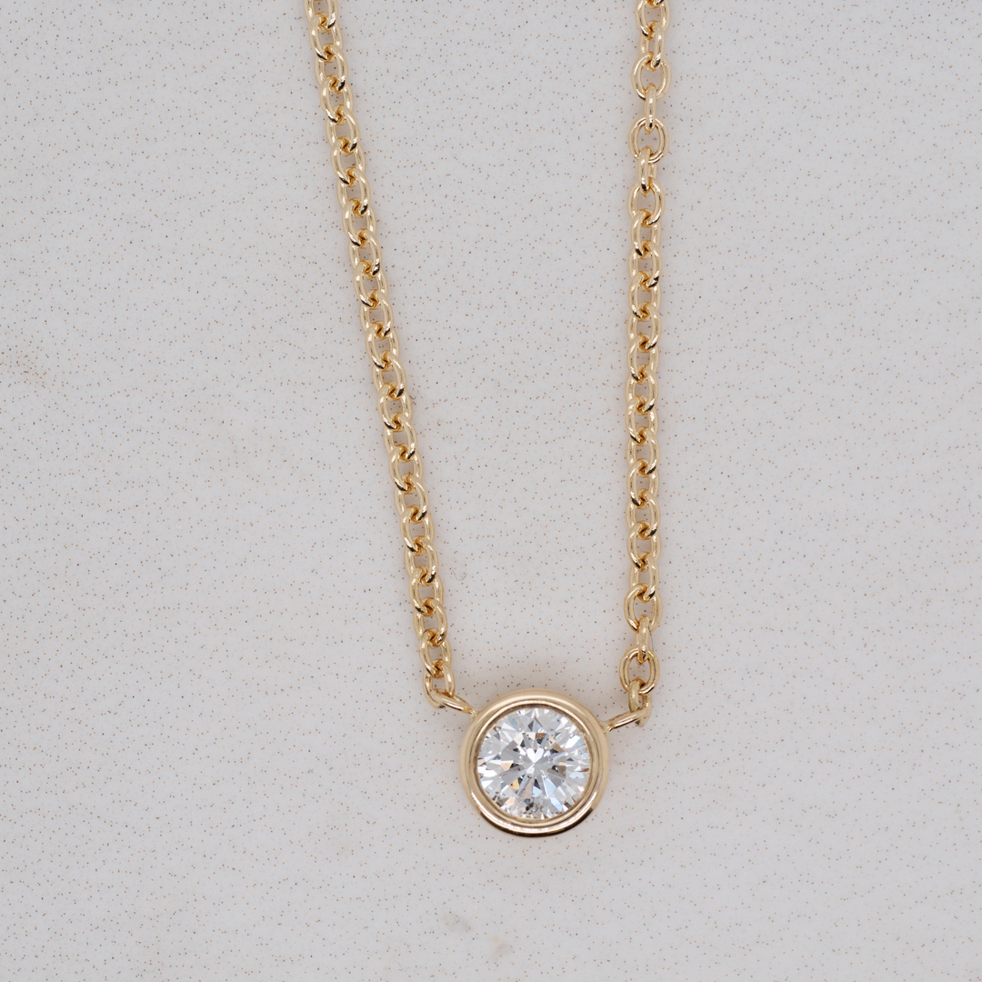 Rubover Set Diamond Solitaire Pendant » Dalgleish Diamonds