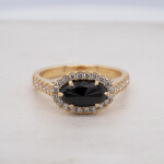 Rose Cut Black Diamond Yellow Gold Ring