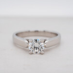 Four Claw Diamond Bead Detailed Solitaire Ring