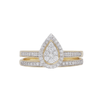 010873 Teardrop Cluster Diamond Engagement Wedding Ring Set 1080x1080