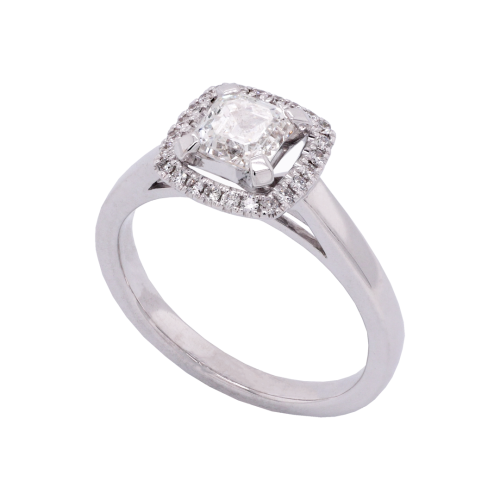 Ascher Cut Diamond Halo Ring