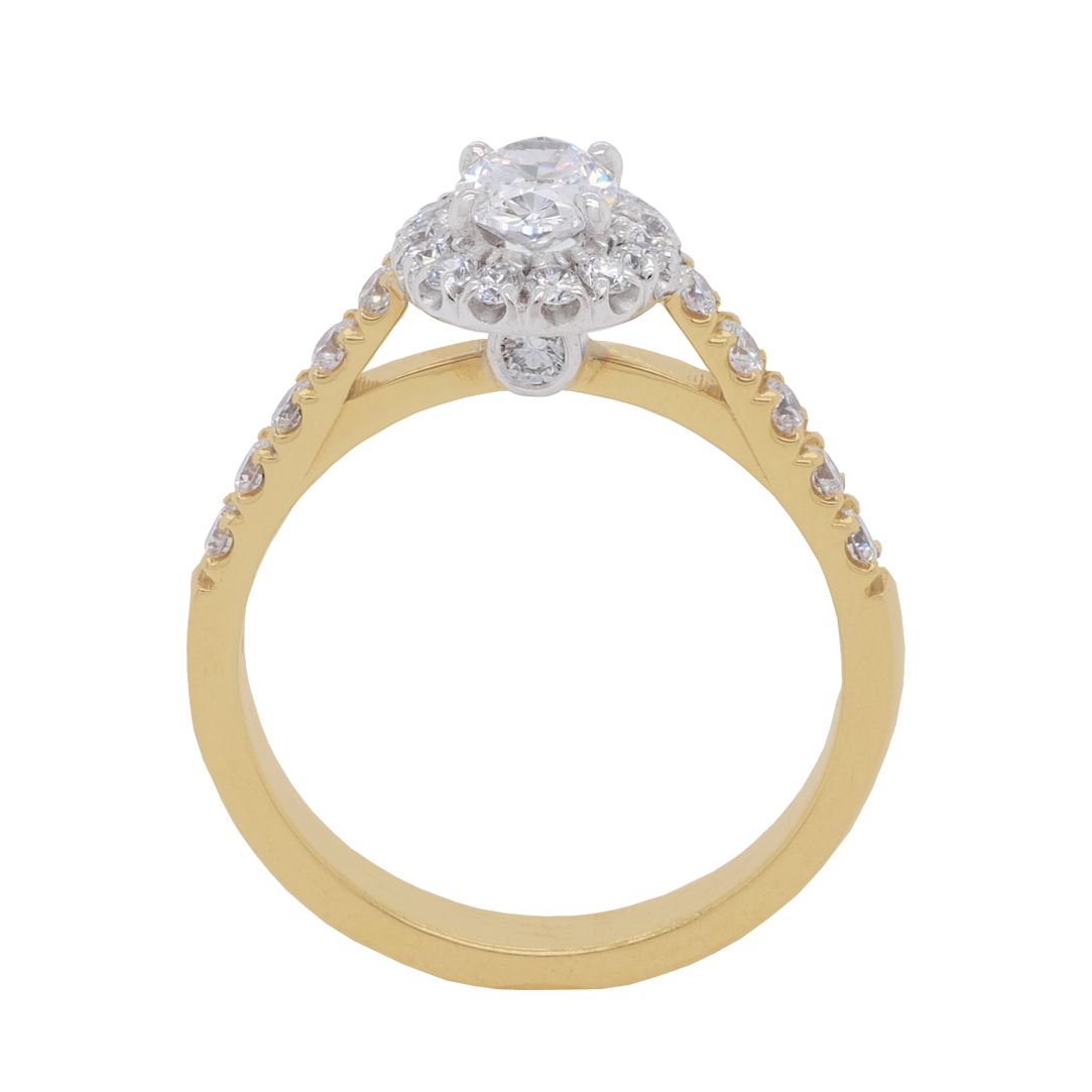 Oval Diamond Cluster Yellow Gold Ring » Dalgleish Diamonds