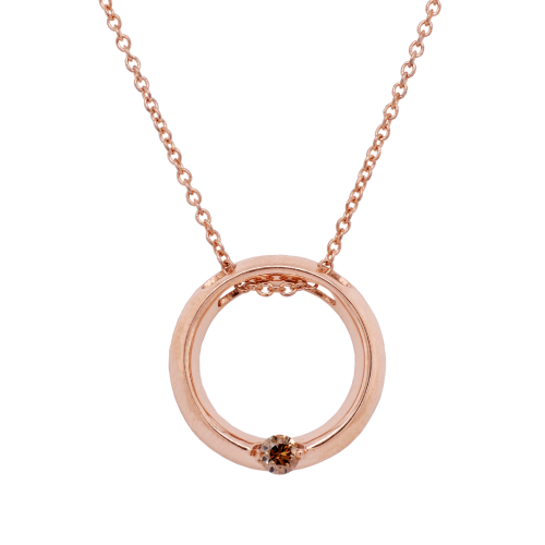 Chocolate Diamond Circle Necklace