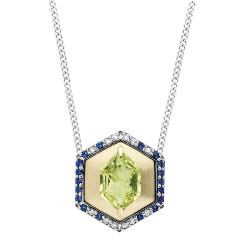 Chrysoberyl, Sapphire and Diamond Pendant