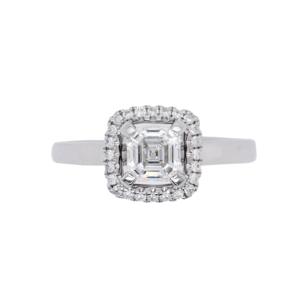 Ascher Cut Diamond Halo Ring Top 1083x1083