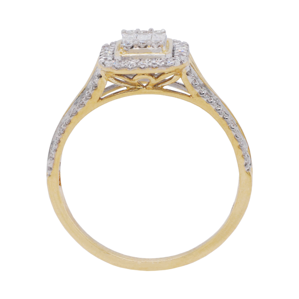 010883 Baguette Diamond Cluster Split Shank Ring Front 1080x1080 copy
