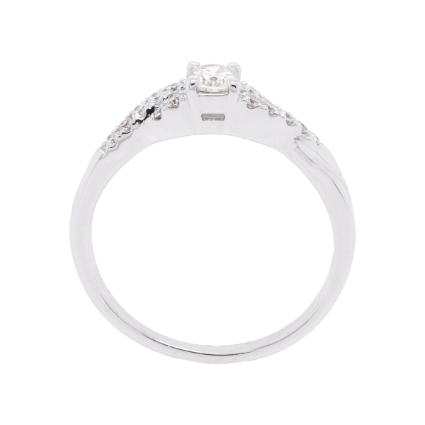 Twisted Diamond White Gold Engagement Ring Front 1083x1083