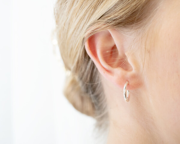 Small Hoop Earrings Silver On Ear 1080x1350