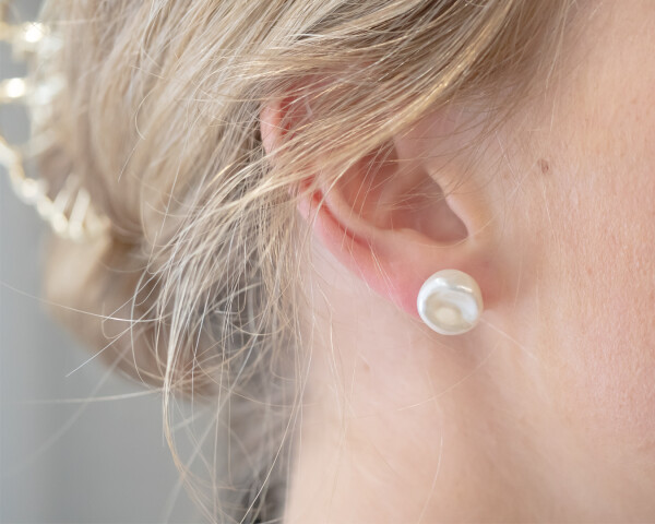 Large Keishi Pearl Earrings On Ear 1080x1350