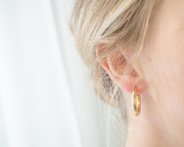 Large Hoop Earrings Yellow Gold On Ear 1080x1350