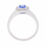 030698 Tanzanite Octagonal Diamond Halo Ring Front 1080x1080 copy