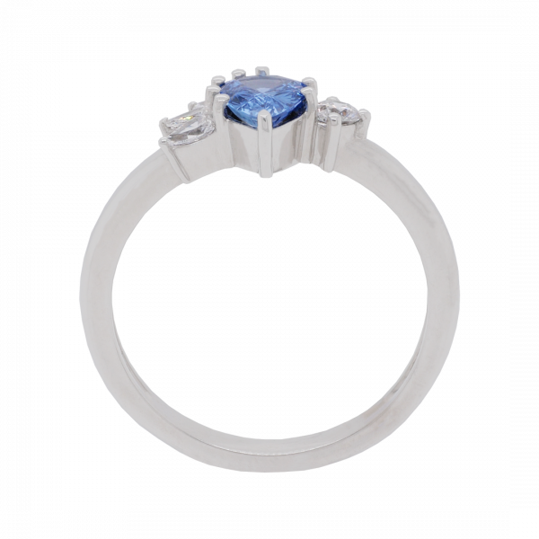 040428 Pear Sapphire Diamond Asymmetric Cluster Ring Front 1080x1080 copy