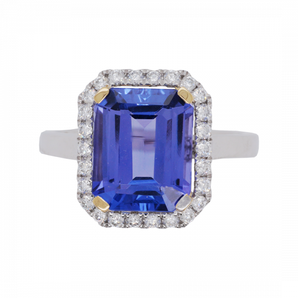 040430 Em Cut Tanzanite Diamond Halo Ring Top 1080x1080 copy