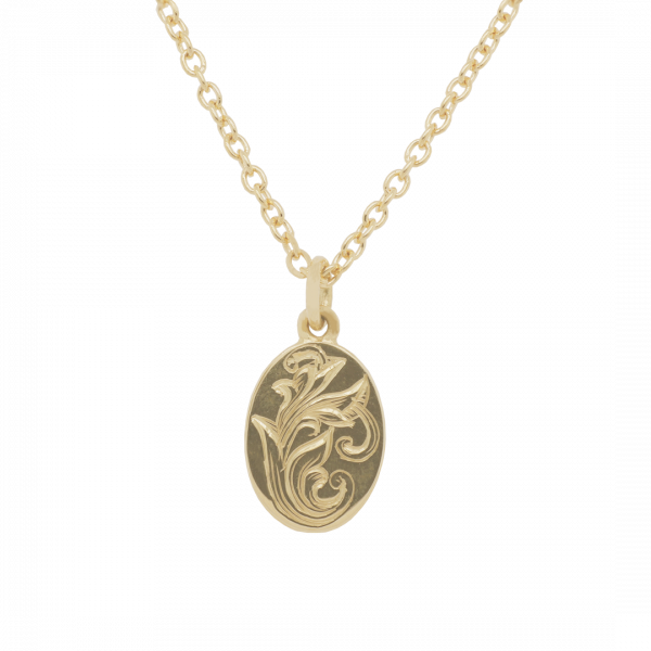 Oval Engraved Disc Pendant