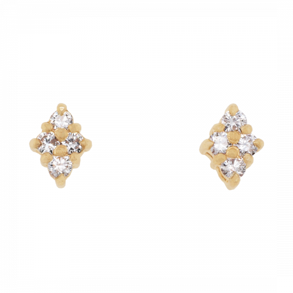 Delicate Four Diamond Stud Earrings