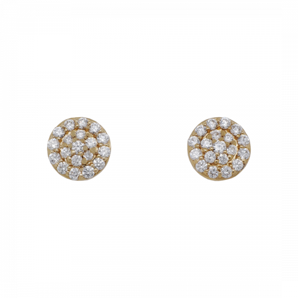 Circle Stud Diamond Set Earrings