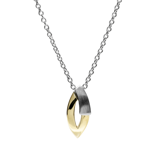 Yellow and White Gold Marquise Pendant
